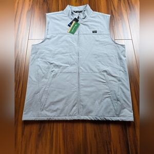 Travis Mathew Golf Vest Mens 2XL Gray New Full Zip Top of the Line